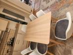 Keukentafel 140/78 met 6 stoelen, Huis en Inrichting, Stoffering | Vloerbedekking, Ophalen, Zo goed als nieuw, Grijs