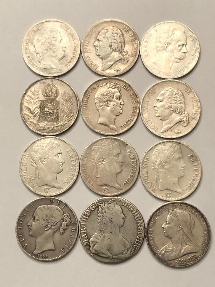 Munten zilver zeer mooi superlot divers mix 12 stuks !!!, Postzegels en Munten, Munten | Europa | Niet-Euromunten, Setje, Overige landen