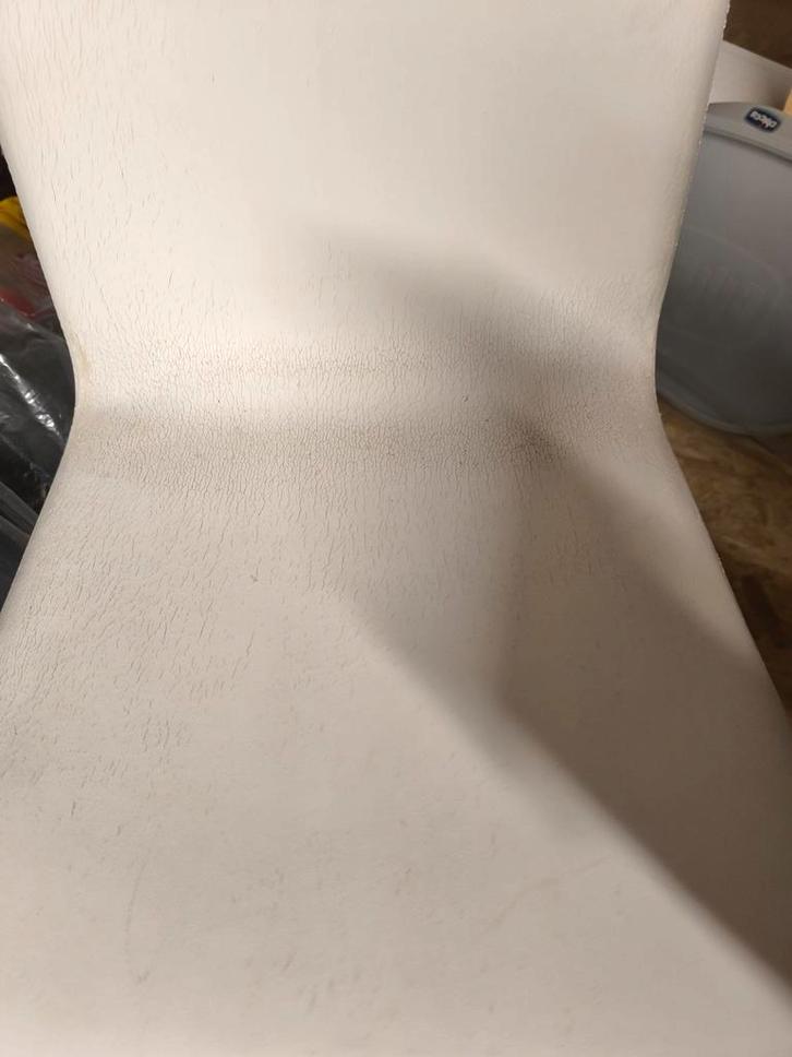 Chaise Type Gondole en simili cuir blanc, Maison & Meubles, Chaises, Utilisé, Cuir, Blanc, Enlèvement