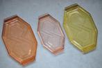 3x art deco dienbladen, Ophalen of Verzenden, Zo goed als nieuw, Rechthoekig, Overige materialen