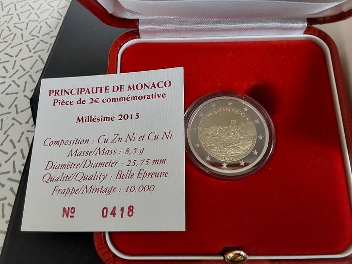 Zeldzaam 2€ Le Rocher Monaco 2015, Postzegels en Munten, Munten | Europa | Euromunten, Losse munt, 2 euro, Monaco, Ophalen of Verzenden