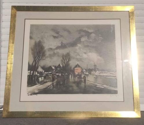 gravure apres saverys signe roger hebbelinck, Antiek en Kunst, Kunst | Etsen en Gravures, Ophalen of Verzenden