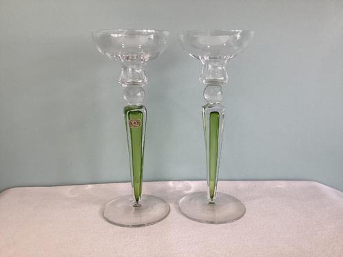 2 kaarsenhouders Val Saint Lambert. 005/FC., Huis en Inrichting, Woonaccessoires | Kandelaars en Kaarsen, Ophalen