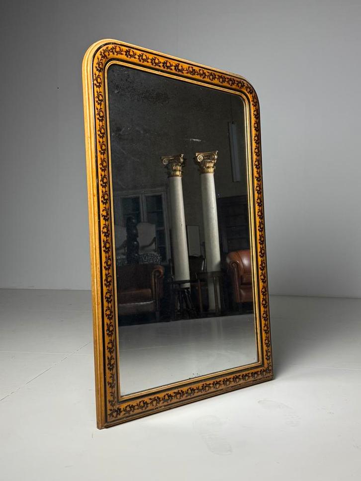 Franse Spiegel Antiek Bloem Motief, Antiek en Kunst, Antiek | Spiegels, Ophalen