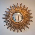 Miroir soleil 60cm en bois verre convexe 1950, Ophalen