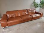 Zetel in cognac leder, Huis en Inrichting, Zetels | Zetels, Ophalen, Gebruikt, 100 tot 125 cm, 300 cm of meer