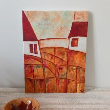 Peaceful landscape. Olieverf, 27x35 beschikbaar voor biedingen