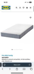 Matelas ikea vesteroy mi ferme bleu clair 90/200, Neuf, 90 cm, Matelas, Une personne