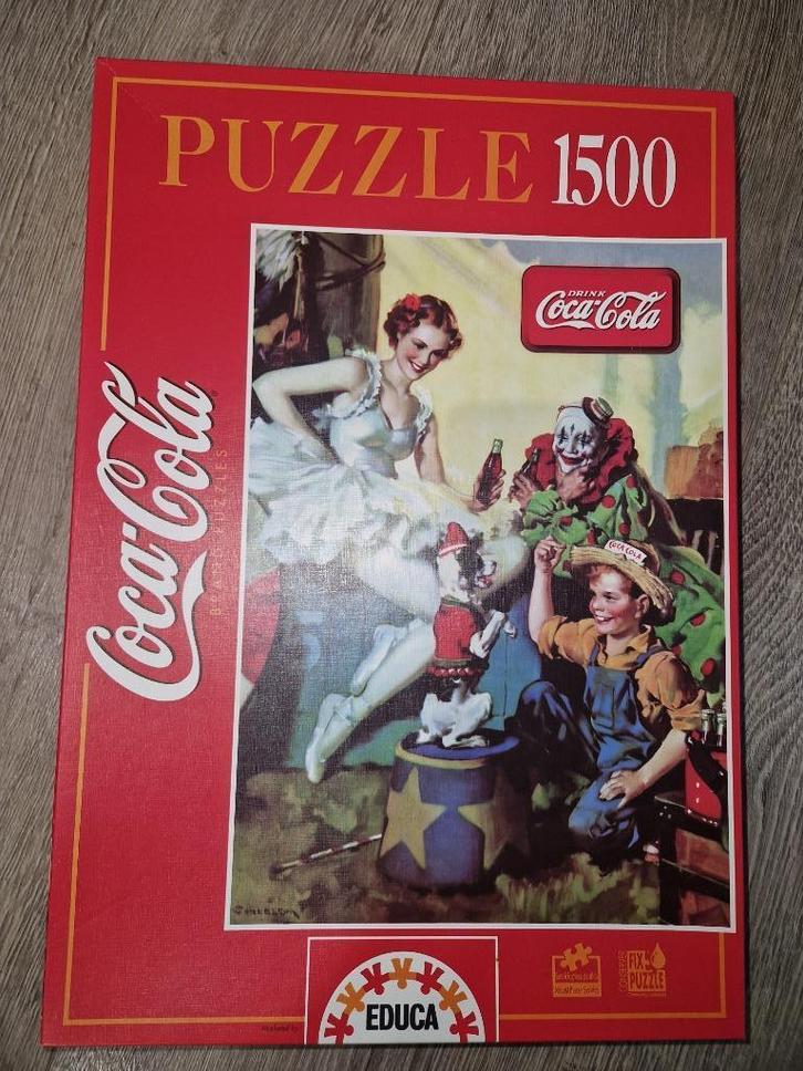 Coca Cola puzzel van 1500 stukjes (circus), Verzamelen, Merken en Reclamevoorwerpen, Zo goed als nieuw, Overige typen, Ophalen of Verzenden