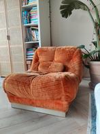 Vintage oranje/roestbruin zetel., Gebruikt, Ophalen