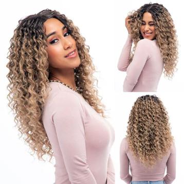 Swiss lace front pruik lang haar met spiraalkrullen model 66 disponible aux enchères