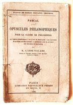 PASCAL OPUSCULES PHILOSOPHIQUES 1886, Antiek en Kunst, Ophalen of Verzenden