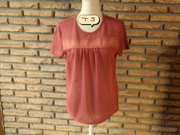 (182) - blouse femme t.S brune - gemo - beschikbaar voor biedingen