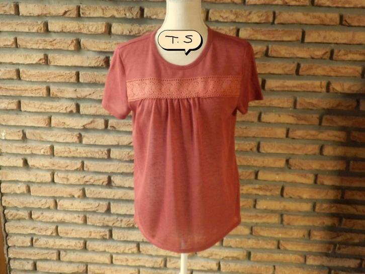 (182) - blouse femme t.S brune - gemo -, Kleding | Dames, Blouses en Tunieken, Zo goed als nieuw, Maat 36 (S), Bruin, Ophalen of Verzenden