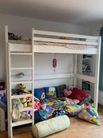 Witte hoogslaper voor kinderen, Huis en Inrichting, Slaapkamer | Bedden, Ophalen, 90 cm, Eenpersoons, Wit