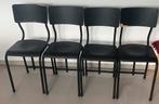 Lot de 4 chaises repeintes en noir, Huis en Inrichting, Stoelen, Ophalen, Gebruikt, Zwart, Vier