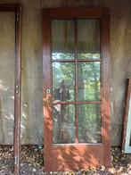 Meranti buitendeur incl kader 96,5 x 220 , dubbel glas, Ophalen, Zo goed als nieuw, Glas, Buitendeur