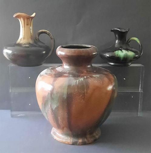 ✔ 3 Vases  Faïencerie de Thulin (Belgique), Antiquités & Art, Antiquités | Céramique & Poterie, Enlèvement ou Envoi