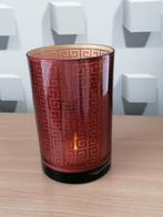 Prachtige grote kaarsenhouder van j-Line. Rood-bruin. 18x12, Enlèvement ou Envoi, Comme neuf, Rouge, Bougie