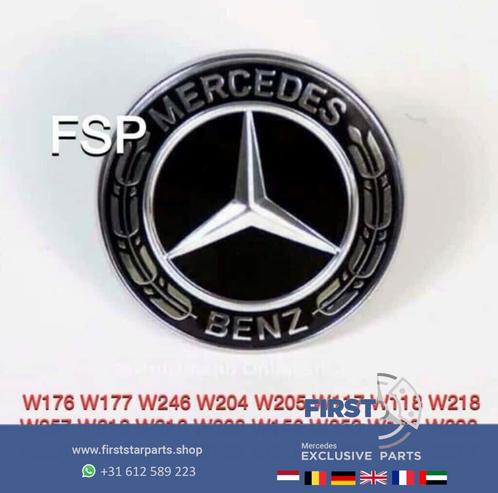Mercedes motorkap embleem logo ZWART AMG A B C CLA CLS E G G, Auto-onderdelen, Carrosserie, Mercedes-Benz, Nieuw, Ophalen of Verzenden