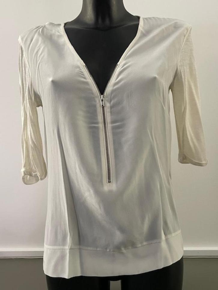 Offwhite blouse The Kooples zijde/wolmengsel mt S, Kleding | Dames, Blouses en Tunieken, Zo goed als nieuw, Maat 36 (S), Overige kleuren