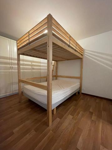 Lit mezzanine IKEA FJELLDAL pour 2 personnes l 155 x l 213 x, Queen size, 140 cm, Enlèvement, Utilisé