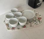 Ensemble de 5 tasses à thé et soucoupes artisanales, Ophalen of Verzenden, Zo goed als nieuw, Overige stijlen, Kop(pen) en/of Schotel(s)