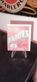 Brasserie bière étiquette Faro 13, Enlèvement ou Envoi, Comme neuf, Panneau, Plaque ou Plaquette publicitaire, Autres marques