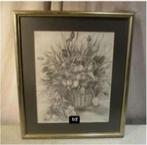 Mooie Tekening 'Korf met Tulpen' - Kasia Poland, Antiek en Kunst, Ophalen of Verzenden