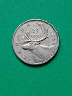 1952 Canada 25 cents in zilver George VI met kariboe LR, Verzenden, Noord-Amerika, Losse munt, Zilver