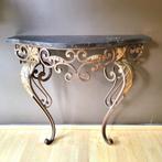 ✔️Louis XV console van smeedijzer en marmer, Verzenden