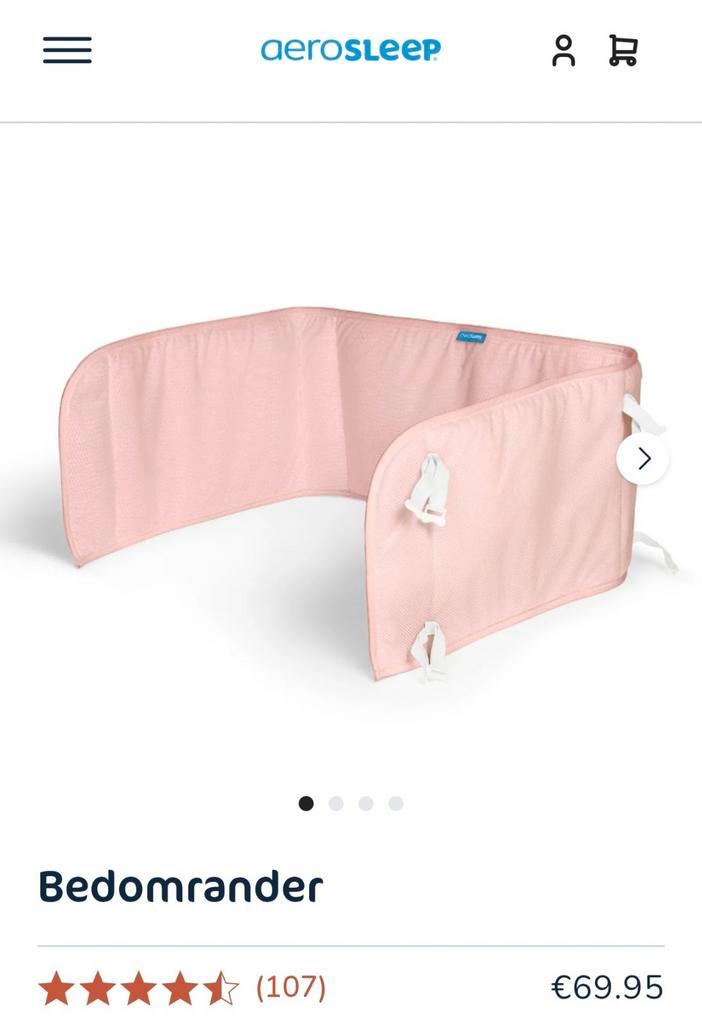 Aerosleep bedomrander en ademende matrashoes, Kinderen en Baby's, Kinderkamer | Beddengoed, Zo goed als nieuw, Roze, Ophalen of Verzenden