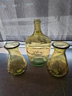 Set van 3 vazen geel handmade in spain, Maison & Meubles, Accessoires pour la Maison | Vases, Jaune, Enlèvement, Neuf, Verre