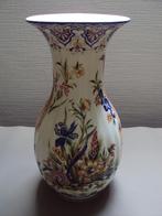 Prachtige geglazuurde vaas met bloemenprint (Delfia), Antiquités & Art, Antiquités | Vases, Enlèvement ou Envoi