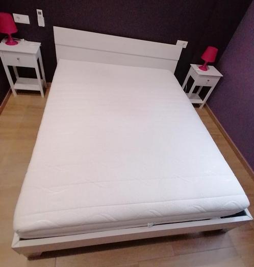 Literie complète 160 x 200 cm - TB état, Huis en Inrichting, Slaapkamer | Matrassen en Bedbodems, Gebruikt, Matras, 80 cm, 200 cm