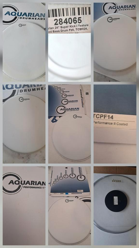 Plusieurs drumhead  Aquarian 14",15",18",24", Musique & Instruments, Batteries & Percussions, Enlèvement ou Envoi