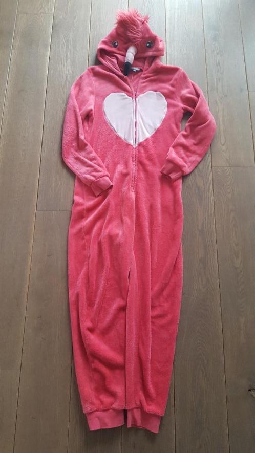 Onesie flamingo maat 164 van JBC, Kinderen en Baby's, Kinderkleding | Maat 164, Zo goed als nieuw, Jongen of Meisje, Overige typen