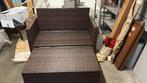 bruine rattan tweezits buitenbank, Tuin en Terras, Tuinbanken, Ophalen, Gebruikt, Rotan