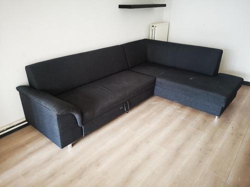 L-vormige hoekbank donkergrijze  stof 50 €, Huis en Inrichting, Zetels | Complete zithoeken, Gebruikt, Stof, Ophalen