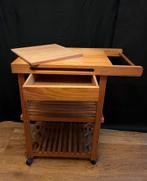Houten trolley op wielen, Huis en Inrichting, Ophalen, Gebruikt, 50 tot 100 cm, Cottage