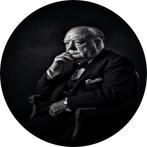 Winston Churchill Muurcirkel 60x60 metaal + Ophangsysteem, Huis en Inrichting, Nieuw, Verzenden