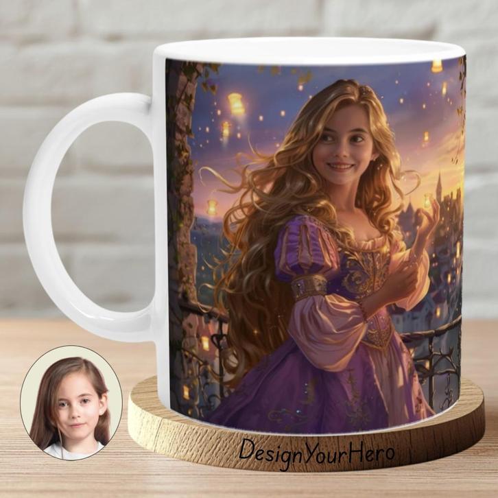 Mug personnalisé Raiponce – Pour enfants, Huis en Inrichting, Keuken | Servies, Nieuw, Kop(pen) en/of Schotel(s), Keramiek, Verzenden