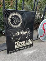 Torpedo fietsen oud reclamebord 1937, Verzamelen, Ophalen of Verzenden, Gebruikt, Reclamebord