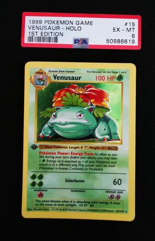 Shadowless Venusaur 1st edition PSA 6, Hobby en Vrije tijd, Verzamelkaartspellen | Pokémon, Nieuw, Losse kaart, Ophalen of Verzenden