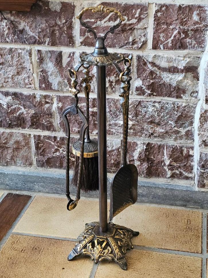 Set haardgereedschap, Antiquités & Art, Antiquités | Bronze & Cuivre, Cuivre, Enlèvement