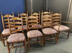 Antieke houten stoelen met stof, Maison & Meubles, Chaises, Enlèvement, Tissus, Utilisé