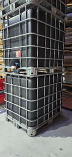 3 opengezaagde IBC containers 1000l zwart, Tuin en Terras, Ophalen of Verzenden, Gebruikt, Metaal, Met kraantje