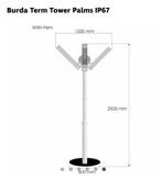 Burda Term Tower Palms IP67 -terrasverwarmer, Jardin & Terrasse, Chauffage de terrasse, Électrique, Enlèvement, Résistant à l'eau