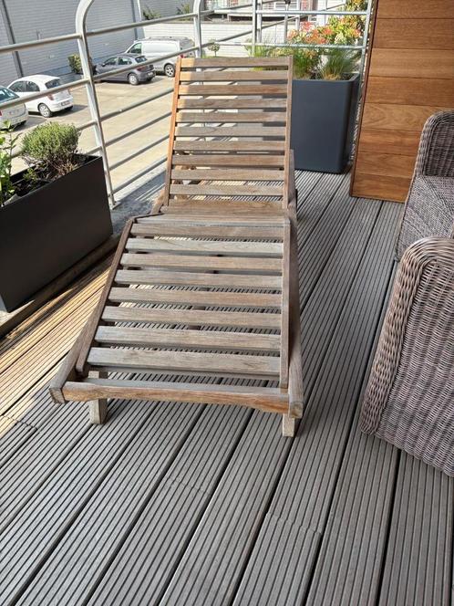 BARLOW TYRIE - Lounger/Ligzetel, Tuin en Terras, Ligbedden, Zo goed als nieuw, Teakhout, Verstelbaar, Verrijdbaar, Ophalen