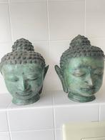 2 bronzen boeddha hoofden, Ophalen, Zo goed als nieuw